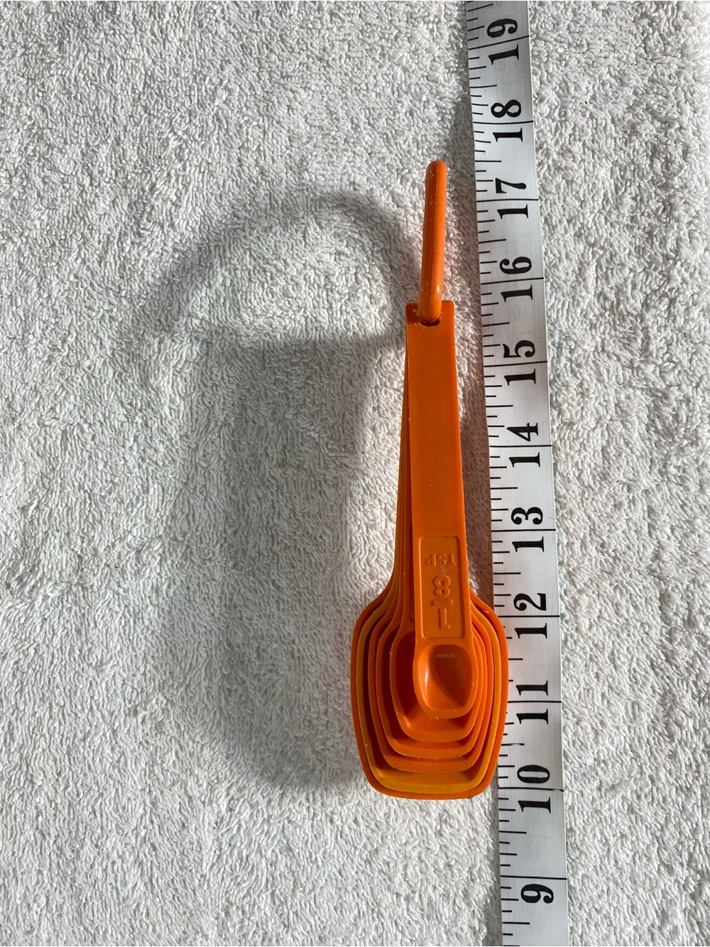 Vintage Tupperware Orange Measuring Spoon Set W D Ring - Picture 9 of 10